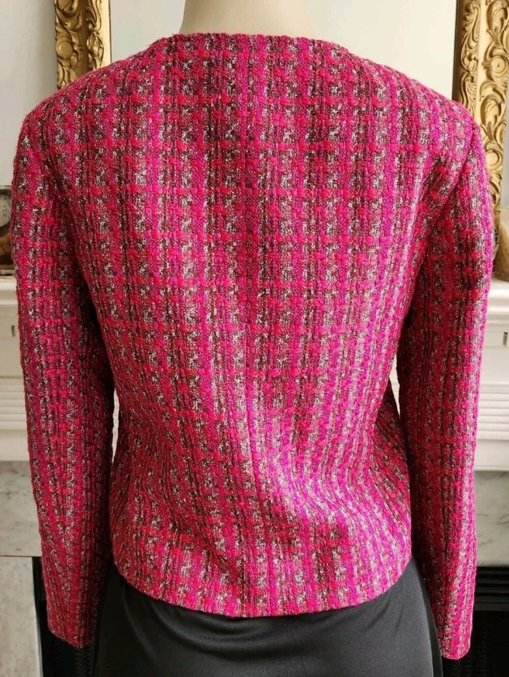 J Crew Factory Pink Plaid Cropped Blazer Size 4 Boucle Preppy Barbie Elle Woods